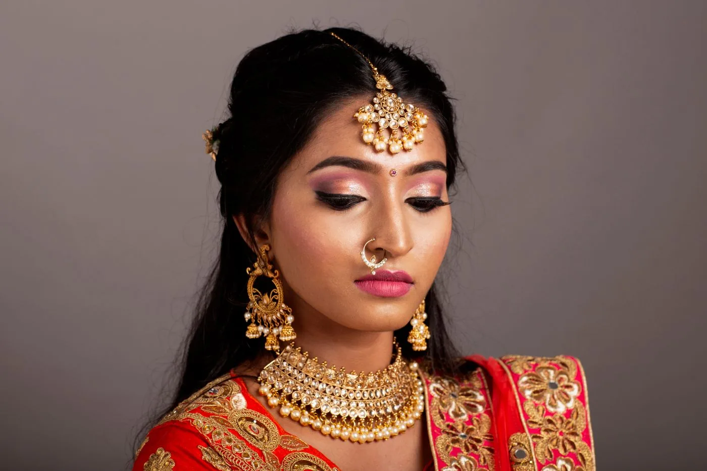 Portrait with ornate jewellery and embroidered attire